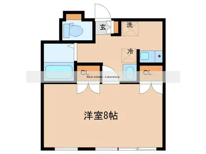 サルヴァトーレ清水(1K/2階)の間取り写真