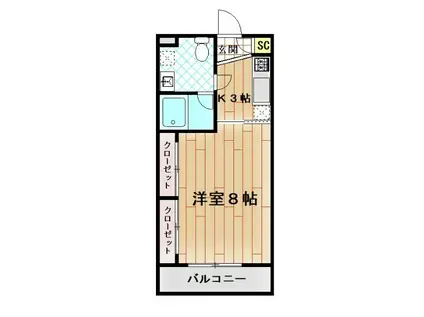 HI STAGE1(1K/1階)の間取り写真