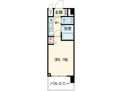 エステムコート神戸西II(1K/2階)の間取り写真