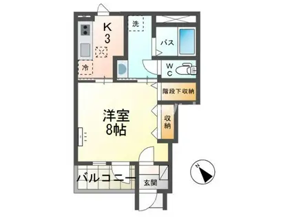 サンコート(1K/1階)の間取り写真