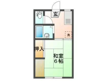 サンリバーハセガワ(1K/2階)の間取り写真