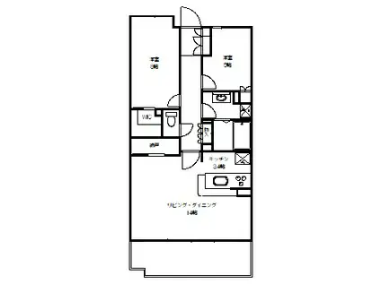 シティハウス仙台榴岡ツインタワーズ パークウィング(2LDK/13階)の間取り写真