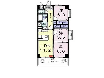 チュナリー ヒルズ イースト(3LDK/4階)の間取り写真