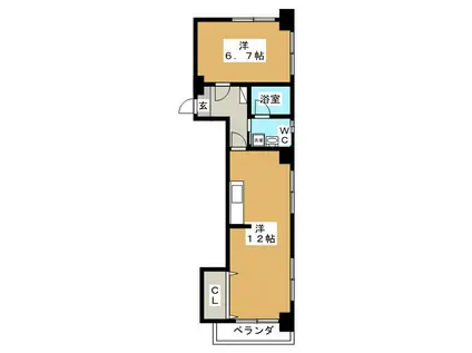 田口ビル(1LDK/5階)の間取り写真