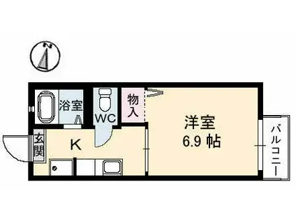 シャーメゾン西津田(1K/2階)の間取り写真
