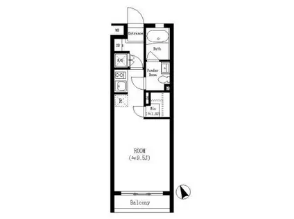 レジディア笹塚(ワンルーム/4階)の間取り写真