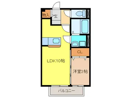 セレッソハイム(1LDK/2階)の間取り写真