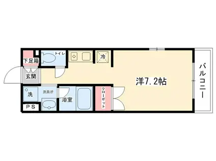 レジデンス田中(1K/2階)の間取り写真