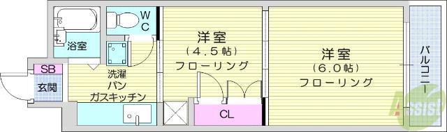 ソフィア福住町(2K/3階)の間取り写真