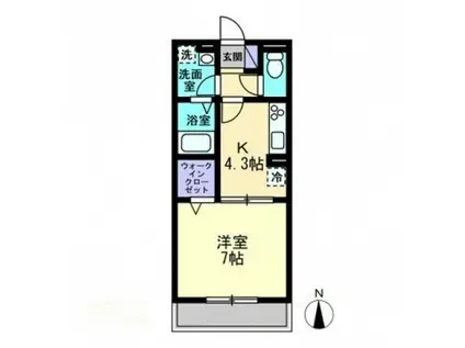 クラージュ B(1K/2階)の間取り写真