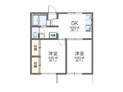 レオパレスフルール(2DK/2階)の間取り写真