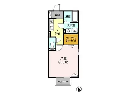 マノワールE・Y(1K/2階)の間取り写真