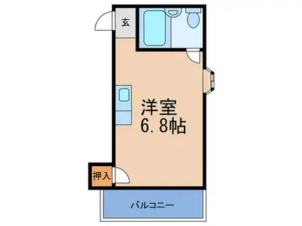 阪急京都線 淡路駅 徒歩5分 4階建 築41年(ワンルーム/4階)の間取り写真