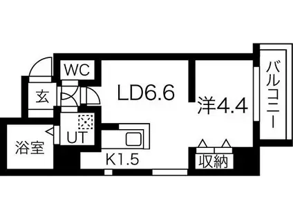 カンナスプレイド(1LDK/4階)の間取り写真