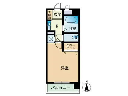 西新IGビレッジ(1K/2階)の間取り写真