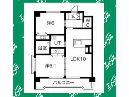 CIELO SERENO(2LDK/2階)の間取り写真