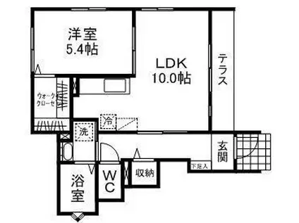 ピュアクレスト(1LDK/1階)の間取り写真