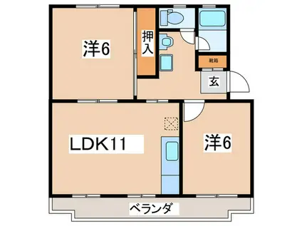 ロイヤルハイツ(2LDK/4階)の間取り写真