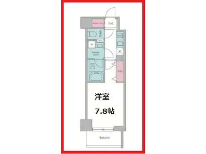 ケーディーエックスレジデンス浅草(1K/4階)の間取り写真