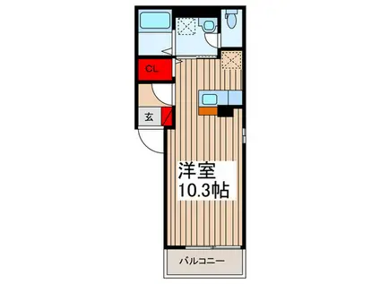 アリステラ(ワンルーム/1階)の間取り写真