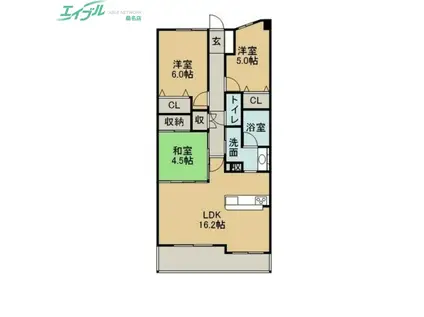 パークナード桑名駅前(3LDK/12階)の間取り写真