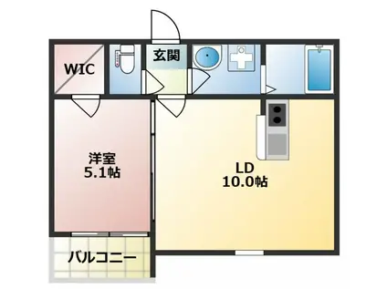 SUNMARK次郎丸III(1LDK/2階)の間取り写真