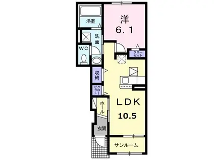 ルーチェ(1LDK/1階)の間取り写真