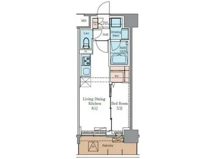 LUXENAPAWS南行徳(1LDK/3階)の間取り写真