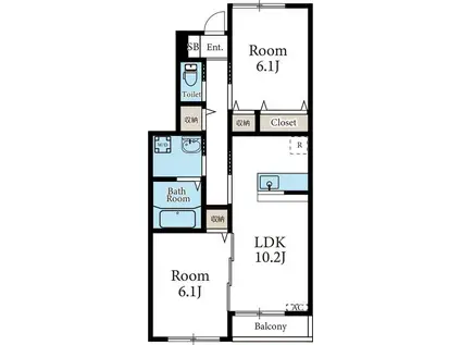 クレストI(2LDK/1階)の間取り写真