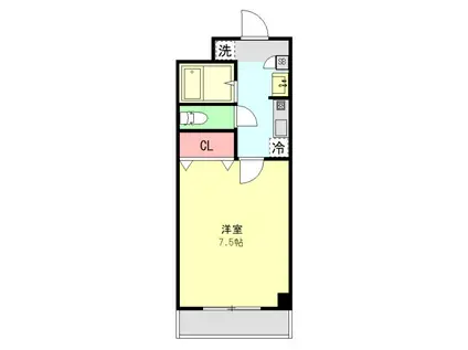 フォールベルク四つ木(1K/3階)の間取り写真