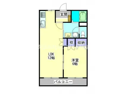 アルバーレ625(1LDK/2階)の間取り写真