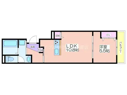 カーサカルド(1LDK/2階)の間取り写真
