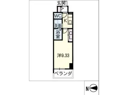 OKNIS IMAIKE(1K/2階)の間取り写真