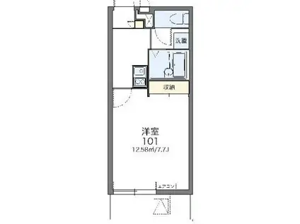 レオパレスサンフォレスト天沼(1K/2階)の間取り写真