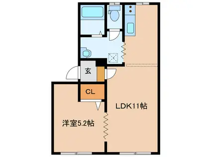 なぎさパレス(1LDK/2階)の間取り写真