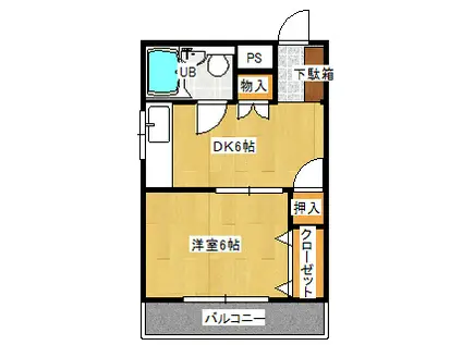 メゾン南本庄(1DK/5階)の間取り写真