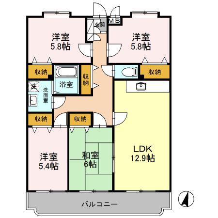 パストラルピア(4LDK/2階)の間取り写真