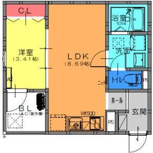 FSTYLE西取石4号館(1LDK/3階)の間取り写真