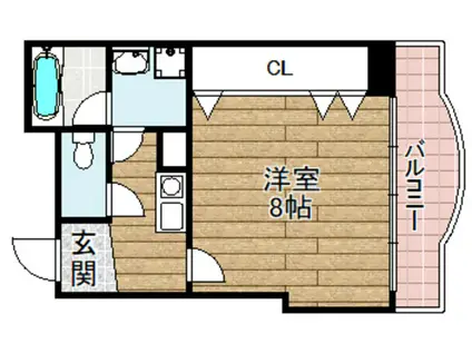 ロイヤル高槻(1K/4階)の間取り写真