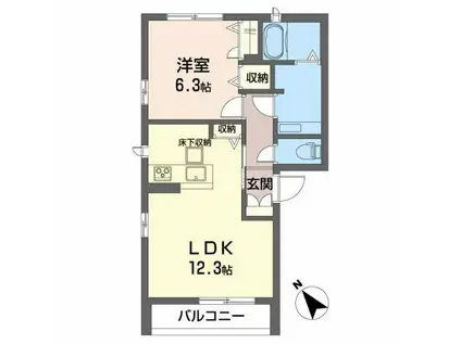 メゾン ブランシュ(1LDK/1階)の間取り写真