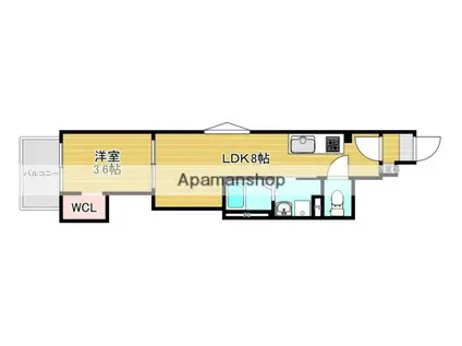CRECIA周船寺(1LDK/1階)の間取り写真