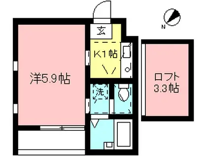 TMJ相模大野(1K/1階)の間取り写真