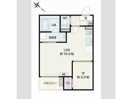 JACK ODAKAVIII(1LDK/1階)の間取り写真