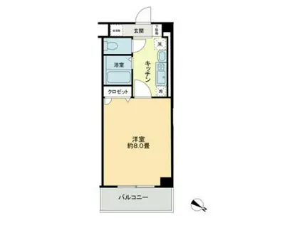 ベレーサ本山(1K/2階)の間取り写真