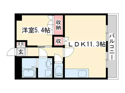 フェイバリット(1LDK/2階)の間取り写真