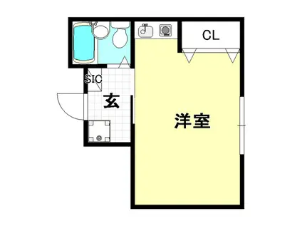 アサヒコーポ茨木(ワンルーム/1階)の間取り写真