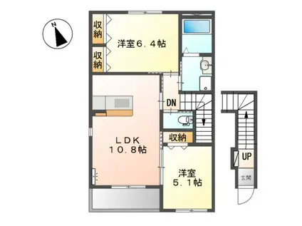 マロンハウス(2LDK/2階)の間取り写真