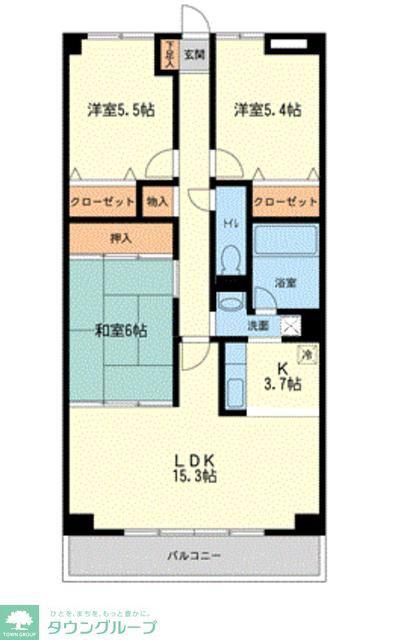 CASSIA八千代緑が丘(3LDK/9階)の間取り写真