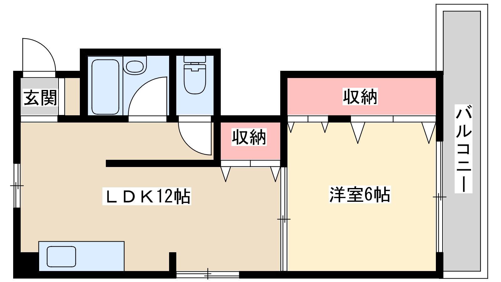 大旺第3マンション(1LDK/3階)の間取り写真