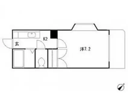 アーバンクレスト(1K/2階)の間取り写真